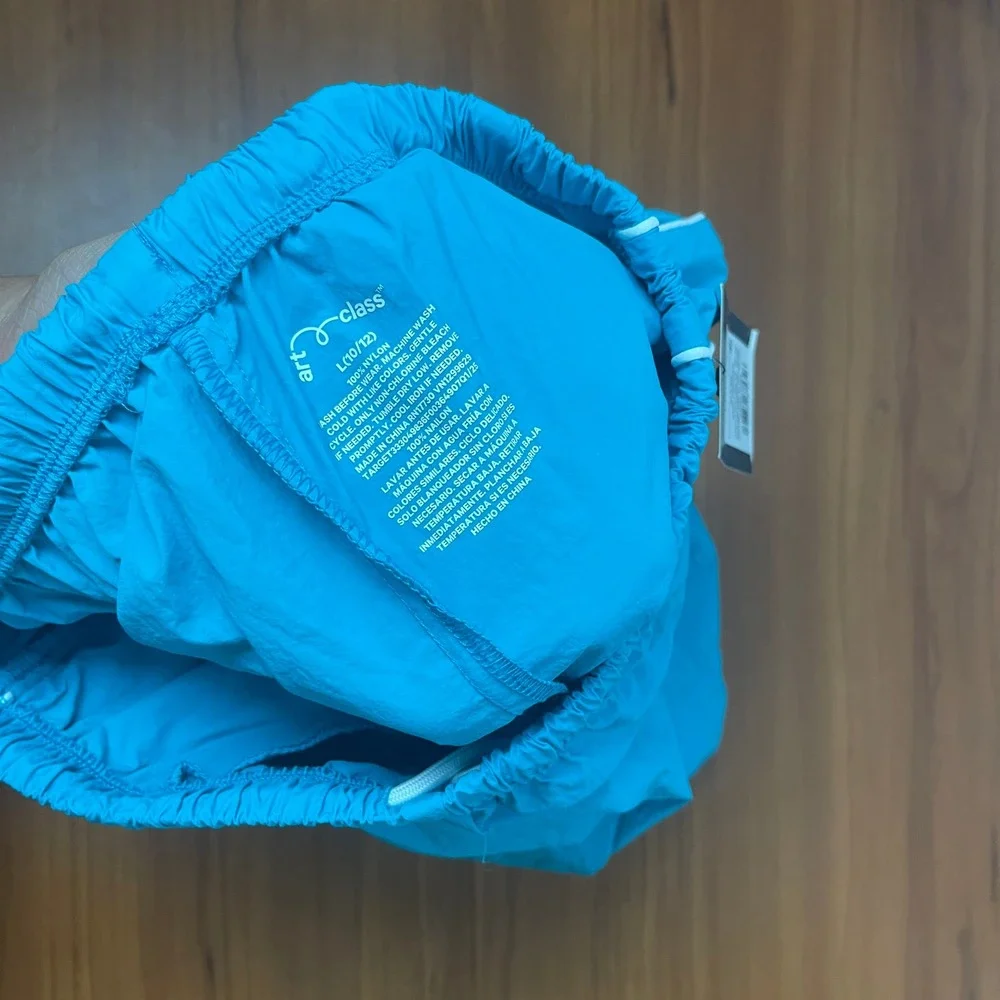 Art Class Kids Girls Nylon Athletic Sports Shorts Blue Size Large